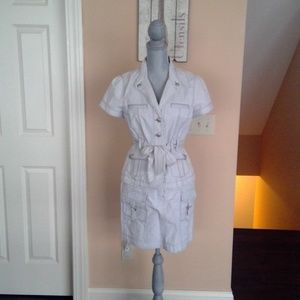 WHBM Light Gray Denim Skirt Set